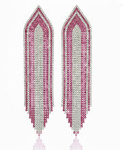 Load image into Gallery viewer, 17-Layer Diamante Earrings ~ Pink Sapphire