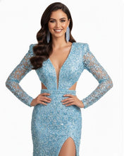 Load image into Gallery viewer, 17-Layer Diamante Earrings ~ Blue Sapphire