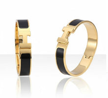 Load image into Gallery viewer, H Signature Enamel Clique Bracelet~ Black