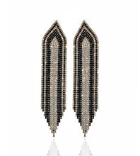 Load image into Gallery viewer, 17-Layer Diamante Earrings ~ Black
