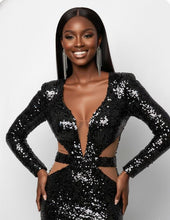 Load image into Gallery viewer, 17-Layer Diamante Earrings ~ Black
