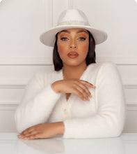 Load image into Gallery viewer, Stacked Pearl Fedora Hat - White
